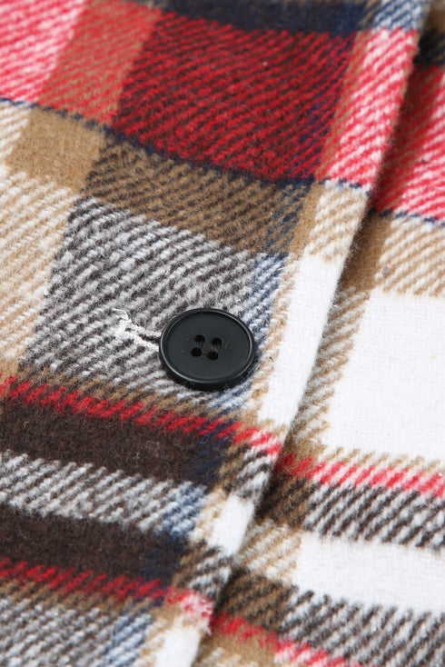Plaid Button Up Lapel Jacket